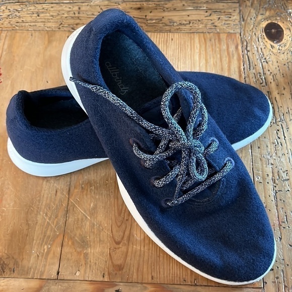 ALLBIRDS Men's Wool Runners Tuke Midnight/Cream Sole Comfort Shoes 10 - Picture 9 of 11